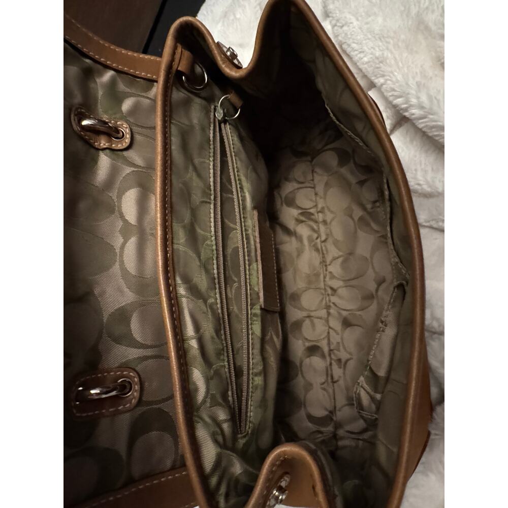 Vintage Coach Soho Hamptons Buckle saddle flap brown shoulder bag - Picture 6 of 10